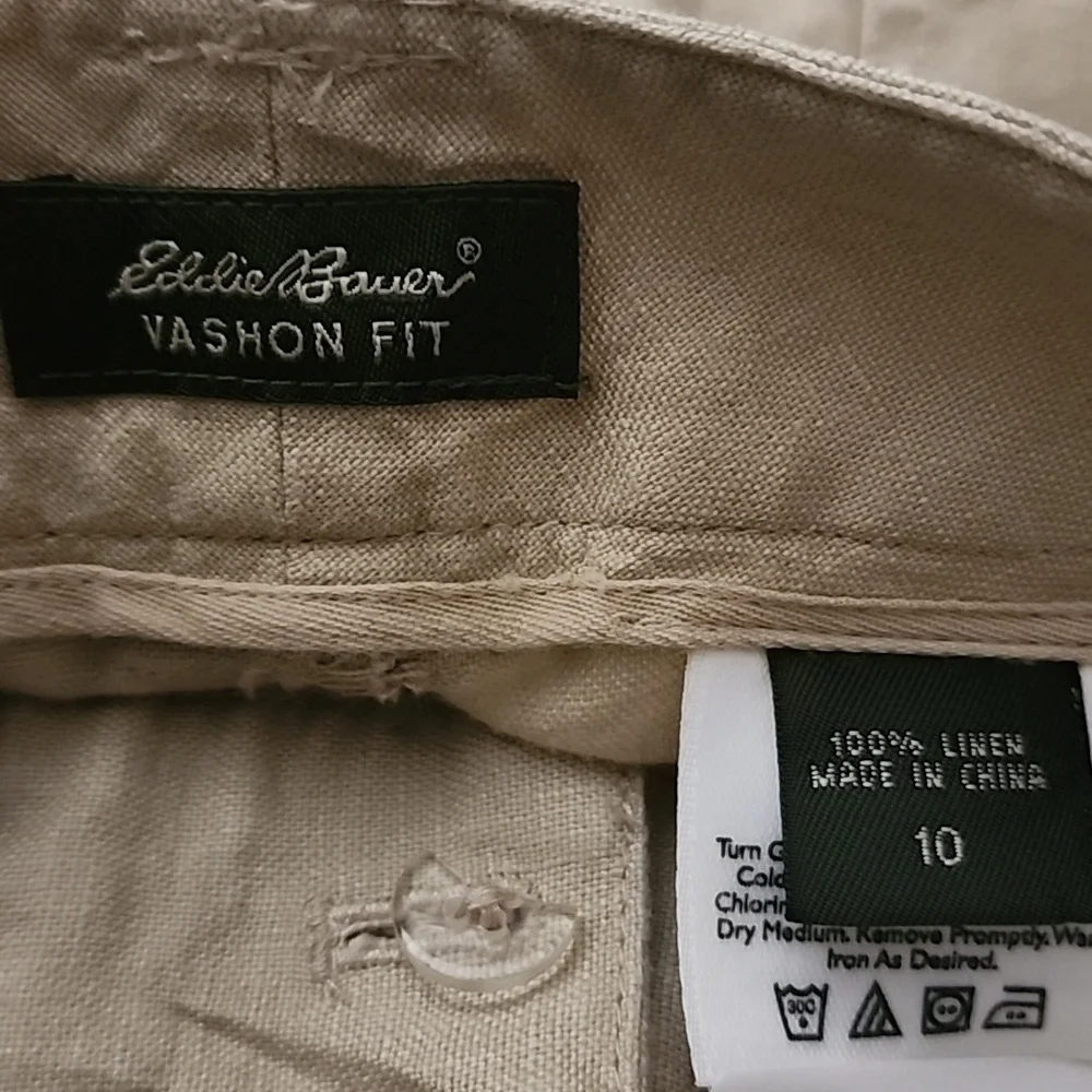Eddie Bauer Vashon Fit Beach Festival Lounge Organic Linen Crop Pants - Women's - Picture 7 of 8